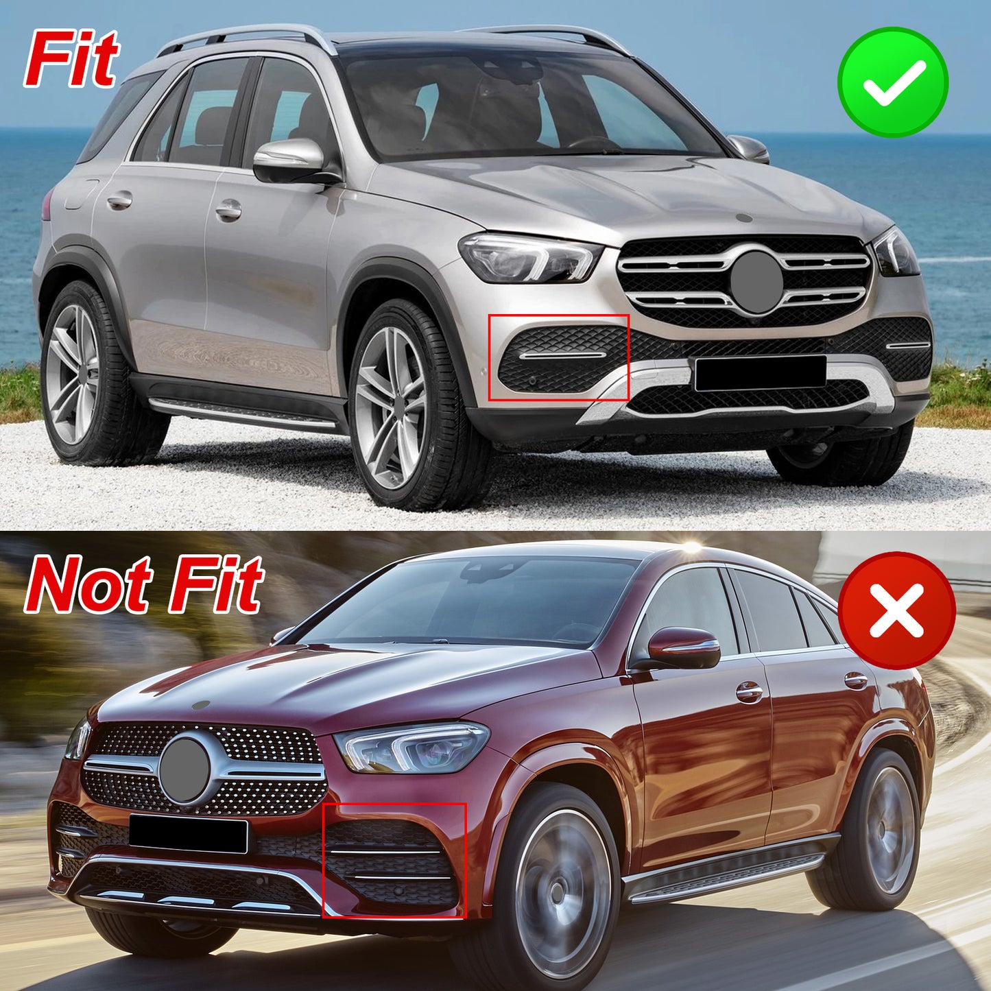 Griglia paraurti anteriore adatta per Mercedes Benz Classe GLE W167 GLE350 2020-2022