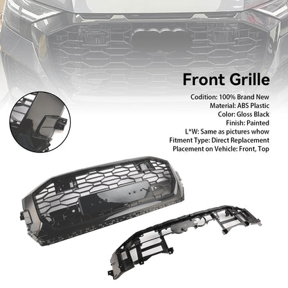 Griglia anteriore a nido d'ape nera lucida Audi Q8/SQ8 RSQ8 Style 2019-2023