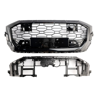 Griglia anteriore a nido d'ape nera lucida Audi Q8/SQ8 RSQ8 Style 2019-2023