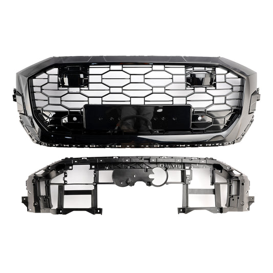 Griglia anteriore a nido d'ape nera lucida Audi Q8/SQ8 RSQ8 Style 2019-2023