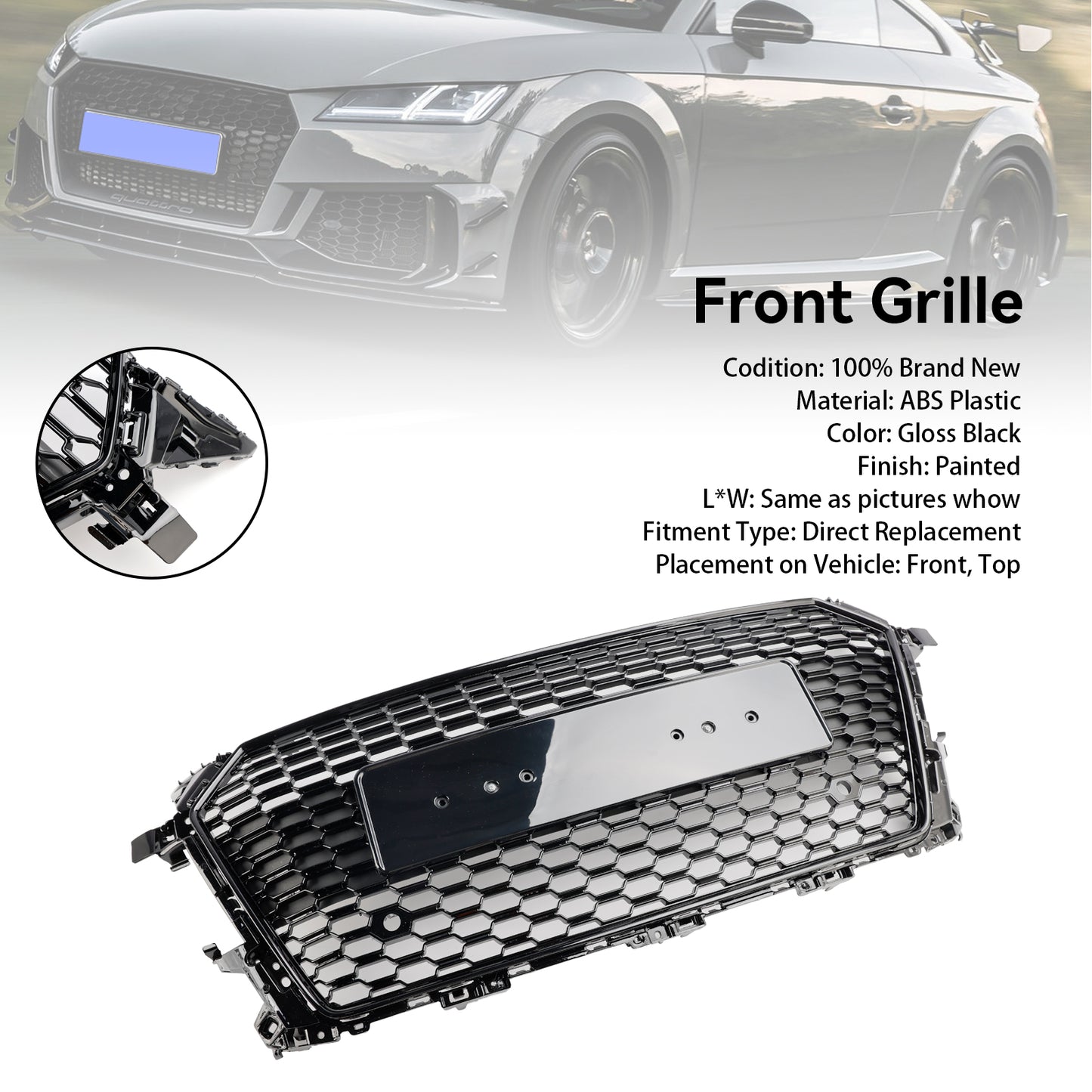 Griglia anteriore a nido d'ape Per Audi TT MK3 FV 8S RS Style 2014-2023