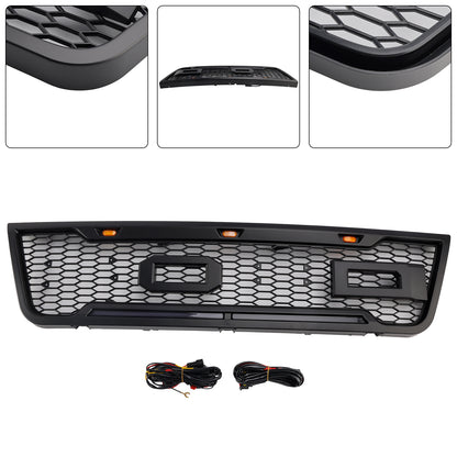 Griglia paraurti anteriore nera a LED per Ford E150 E250 E350 2003-2007