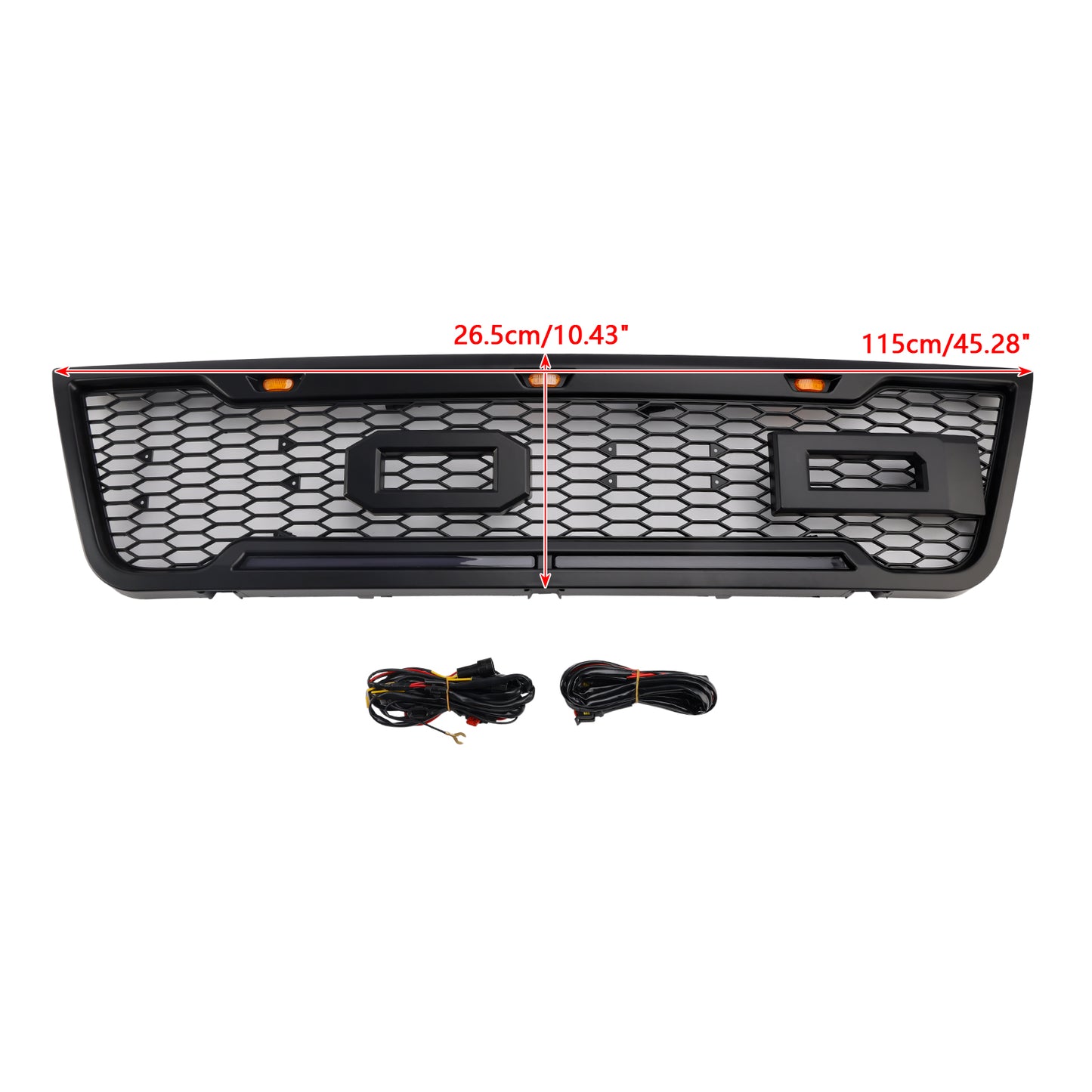 Griglia paraurti anteriore nera a LED per Ford E150 E250 E350 2003-2007