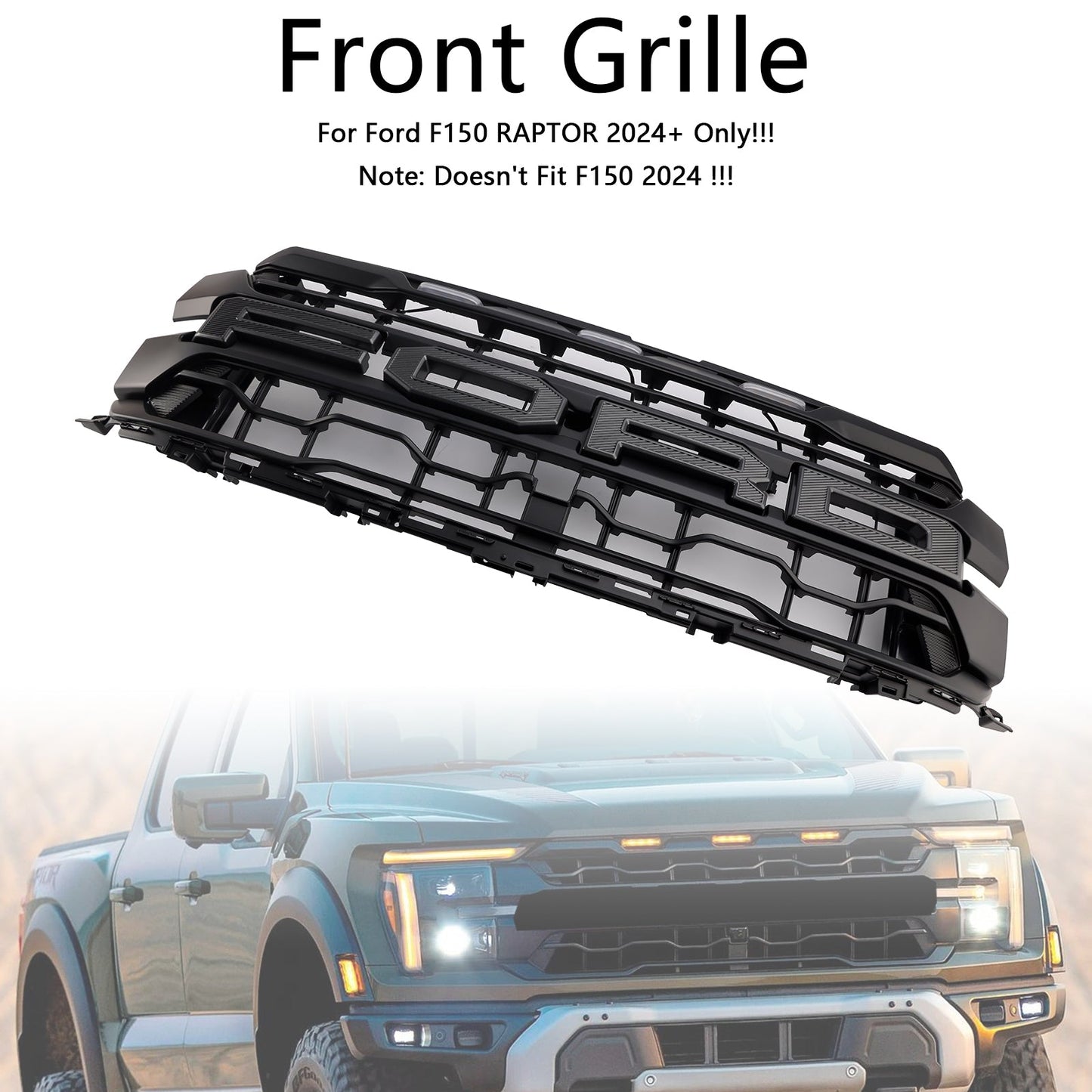 Griglia paraurti anteriore nera Ford F150 RAPTOR 2024+