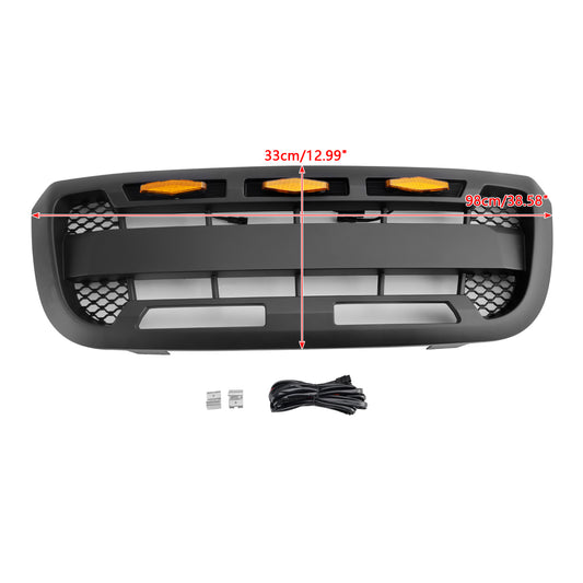 Ford Ranger 2004-2011 con griglia paraurti anteriore nera opaca con luce a LED