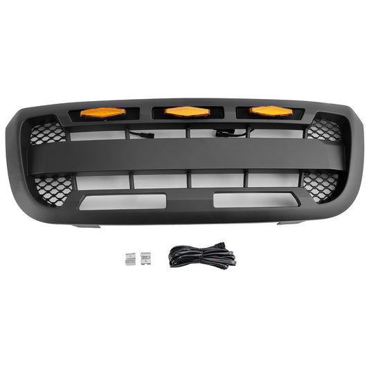 Ford Ranger 2004-2011 con griglia paraurti anteriore nera opaca con luce a LED
