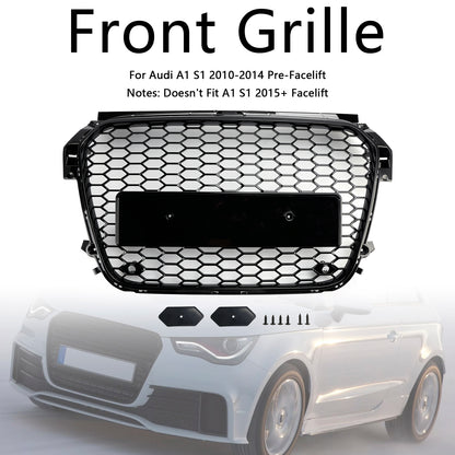 Per Audi A1 S1 pre-facelift 2010-2015 Griglia paraurti anteriore nero lucido