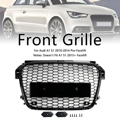 Per Audi A1 S1 pre-facelift 2010-2015 Griglia paraurti anteriore nero lucido