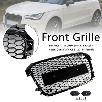Per Audi A1 S1 pre-facelift 2010-2015 Griglia paraurti anteriore nero lucido