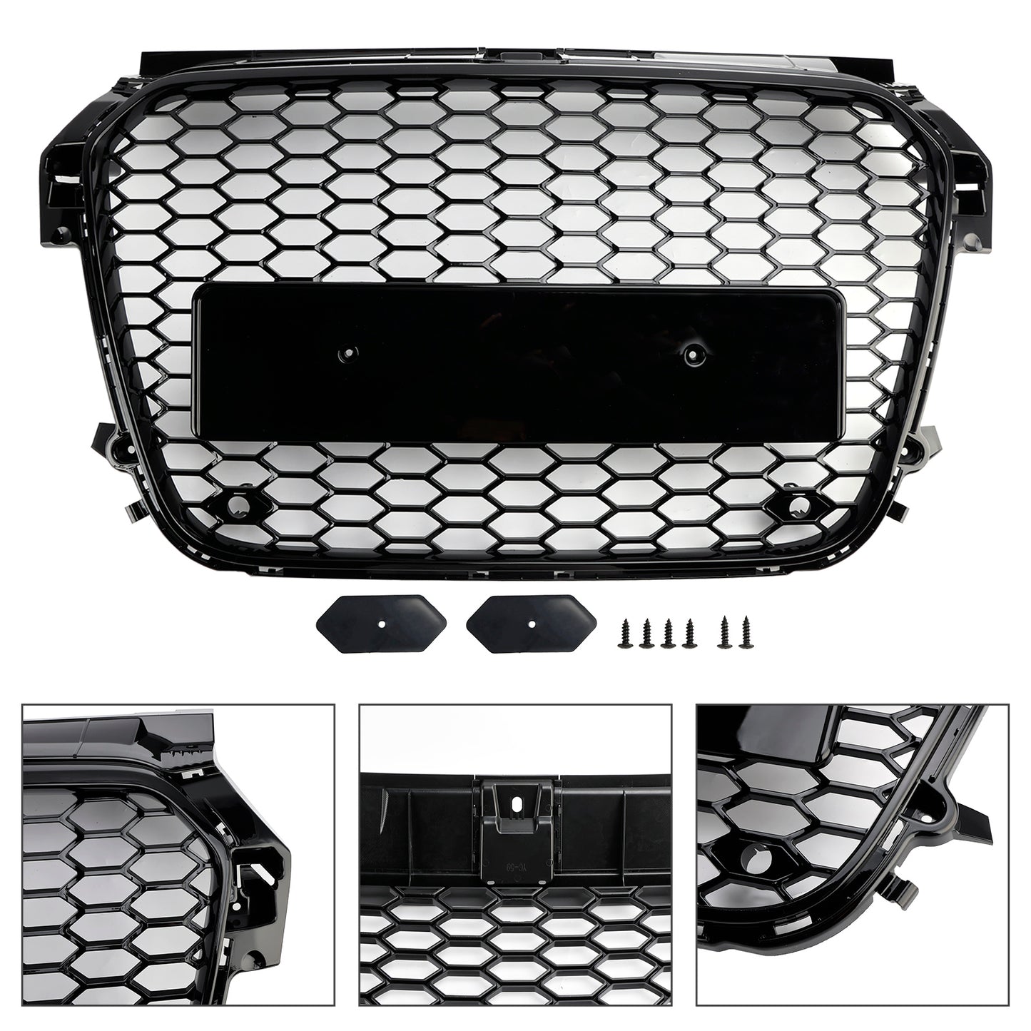 Per Audi A1 S1 pre-facelift 2010-2015 Griglia paraurti anteriore nero lucido