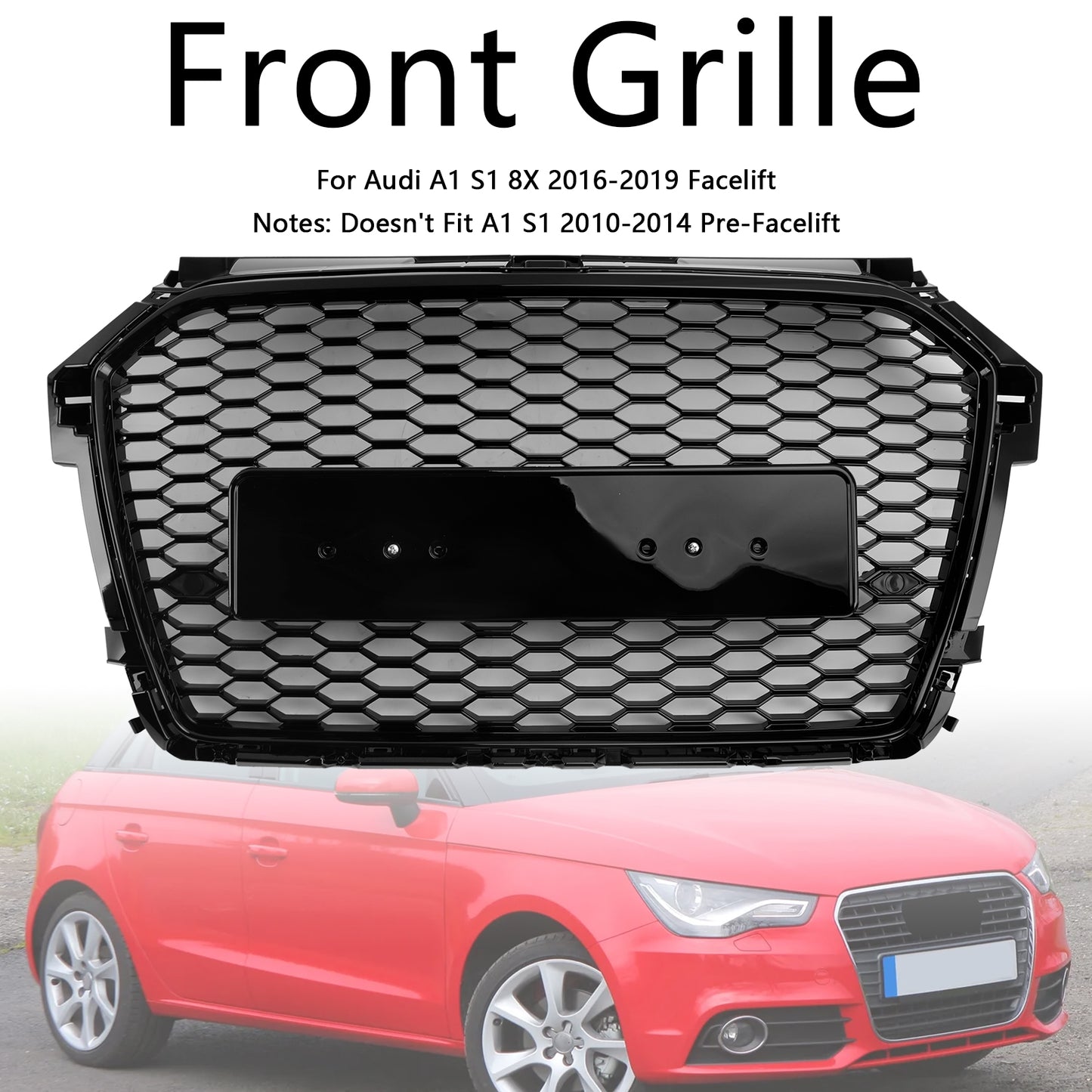 Audi A1 S1 8X Facelift 2016-2019 Griglia anteriore RS Style nera lucida