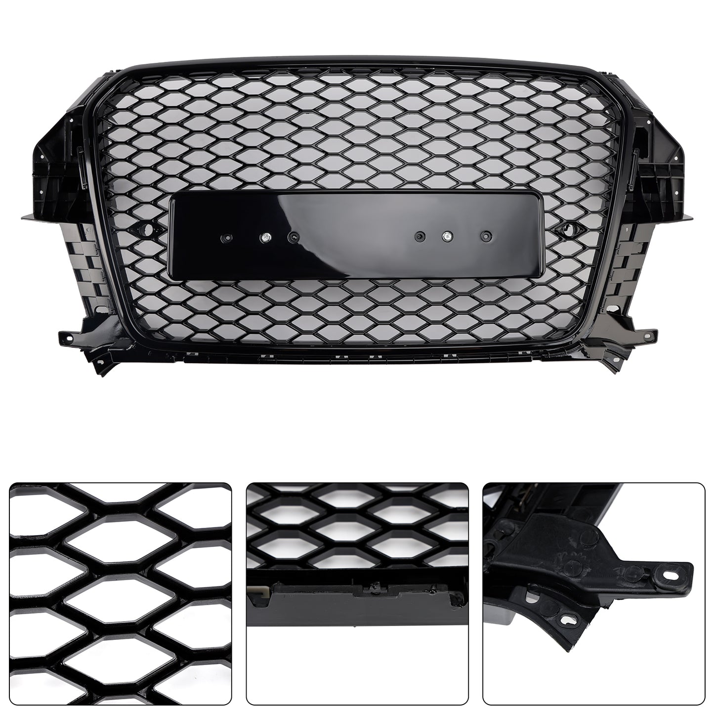 Griglia anteriore a nido d'ape Audi Q3 S-Line RSQ3 Style 2011-2015 nero lucido 5060531048501