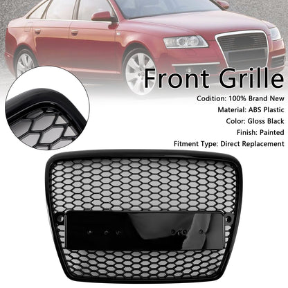 Griglia Anteriore Nido d’Ape Nera per Audi A6 C6 2004-2008 Versione Pre-Facelift