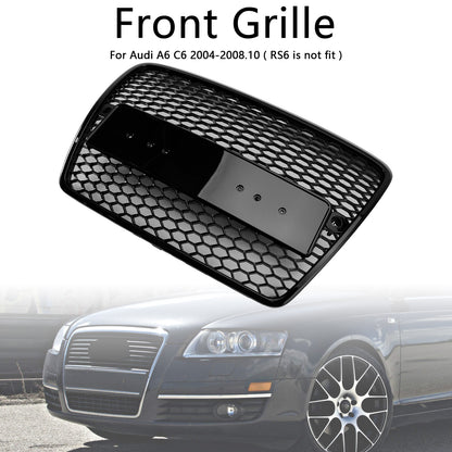 2004-2008.10 Audi A6 C6 Pre-Facelift Griglia paraurti anteriore a nido d'ape nera