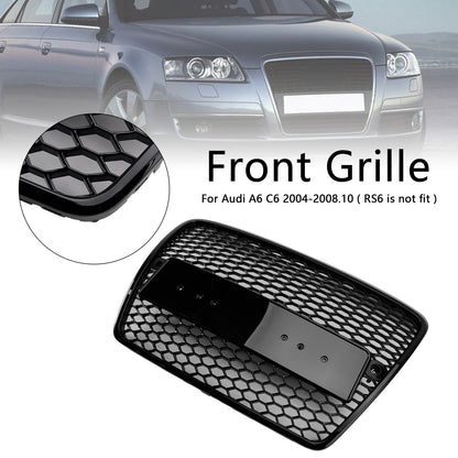2004-2008.10 Audi A6 C6 Pre-Facelift Griglia paraurti anteriore a nido d'ape nera