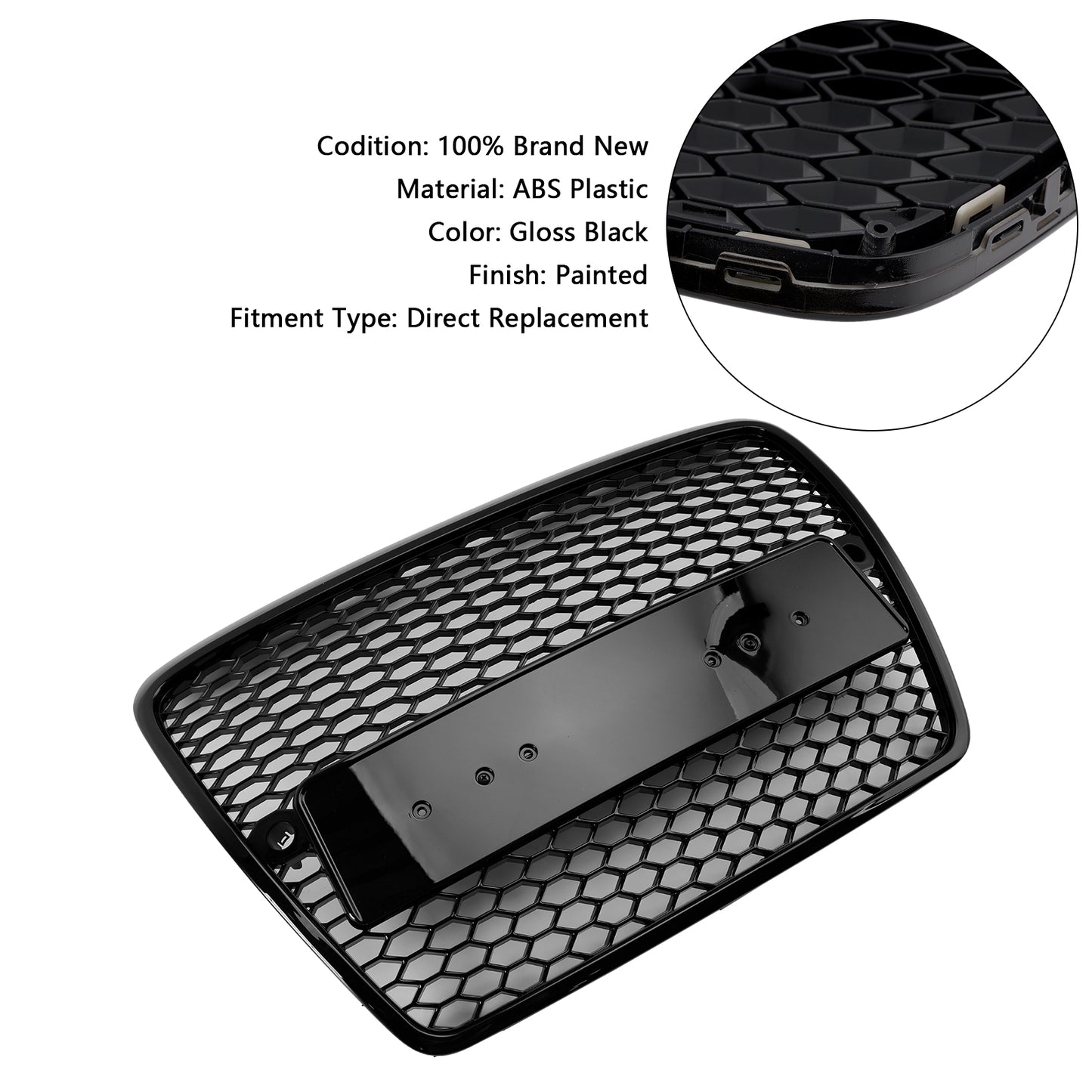 2004-2008.10 Audi A6 C6 Pre-Facelift Griglia paraurti anteriore a nido d'ape nera