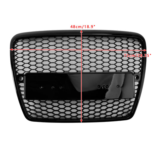 2004-2008.10 Audi A6 C6 Pre-Facelift Griglia paraurti anteriore a nido d'ape nera