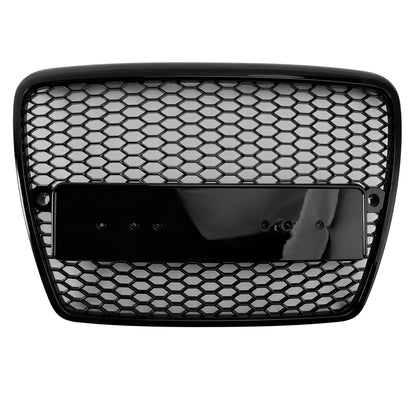 2004-2008.10 Audi A6 C6 Pre-Facelift Griglia paraurti anteriore a nido d'ape nera