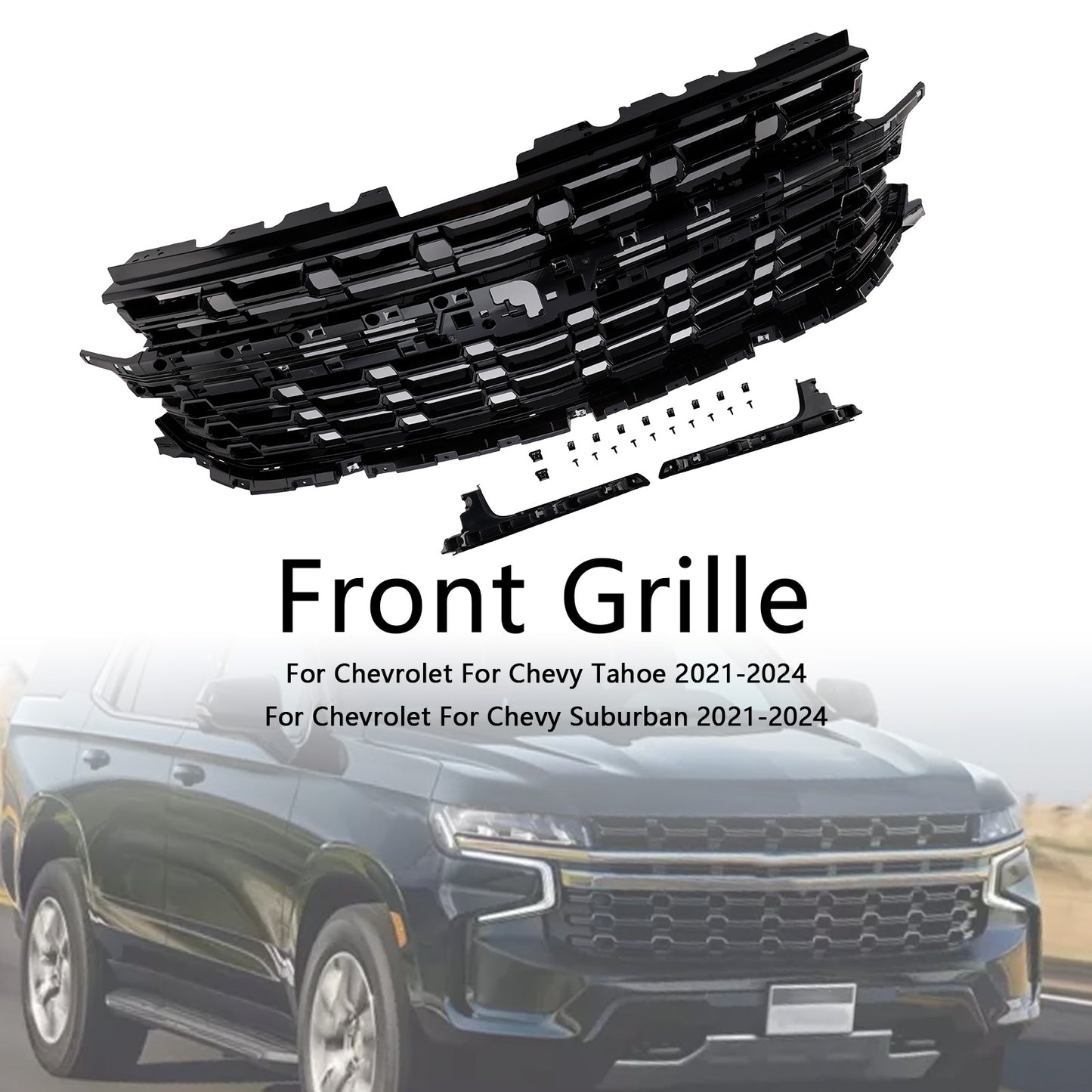 Griglia paraurti anteriore Z71-Look adatta per Chevrolet Tahoe/Suburban 2021-2024 nera