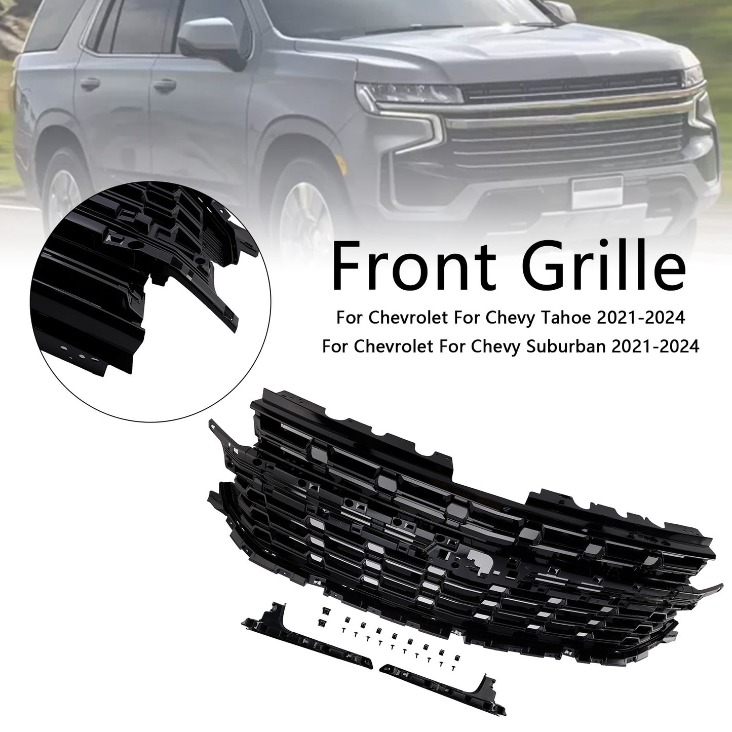 Griglia paraurti anteriore Z71-Look adatta per Chevrolet Tahoe/Suburban 2021-2024 nera