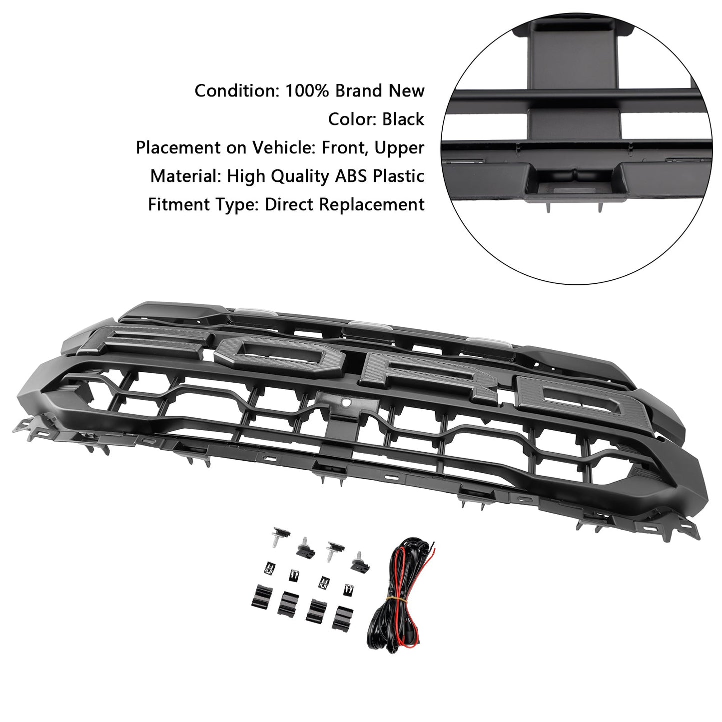 Griglia paraurti anteriore nera a LED per Ford F150 2024+