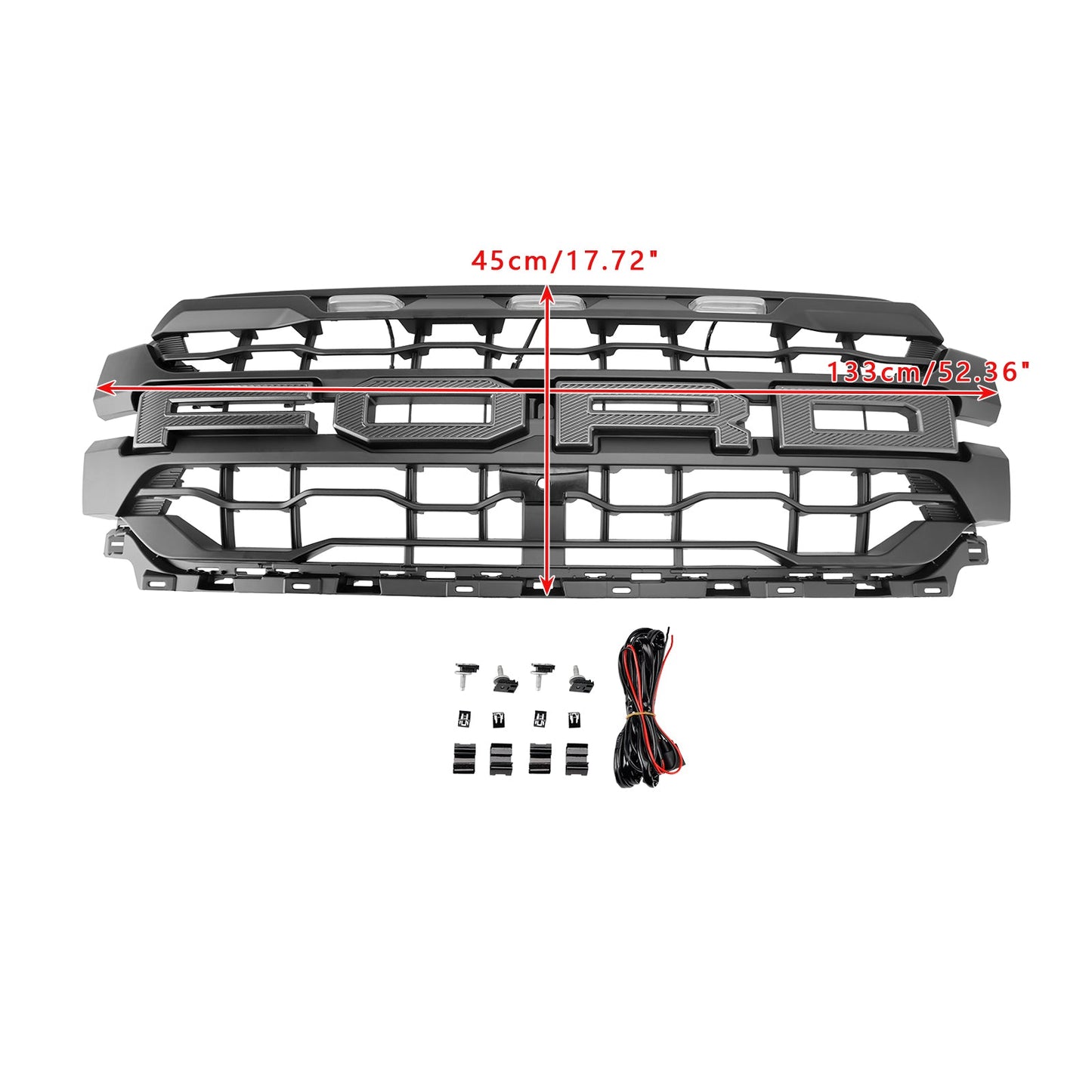 Griglia paraurti anteriore nera a LED per Ford F150 2024+