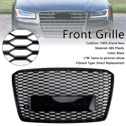 Griglia paraurti anteriore a nido d'ape per Audi A8 S8 RS8 Style 2015-2017 Nera