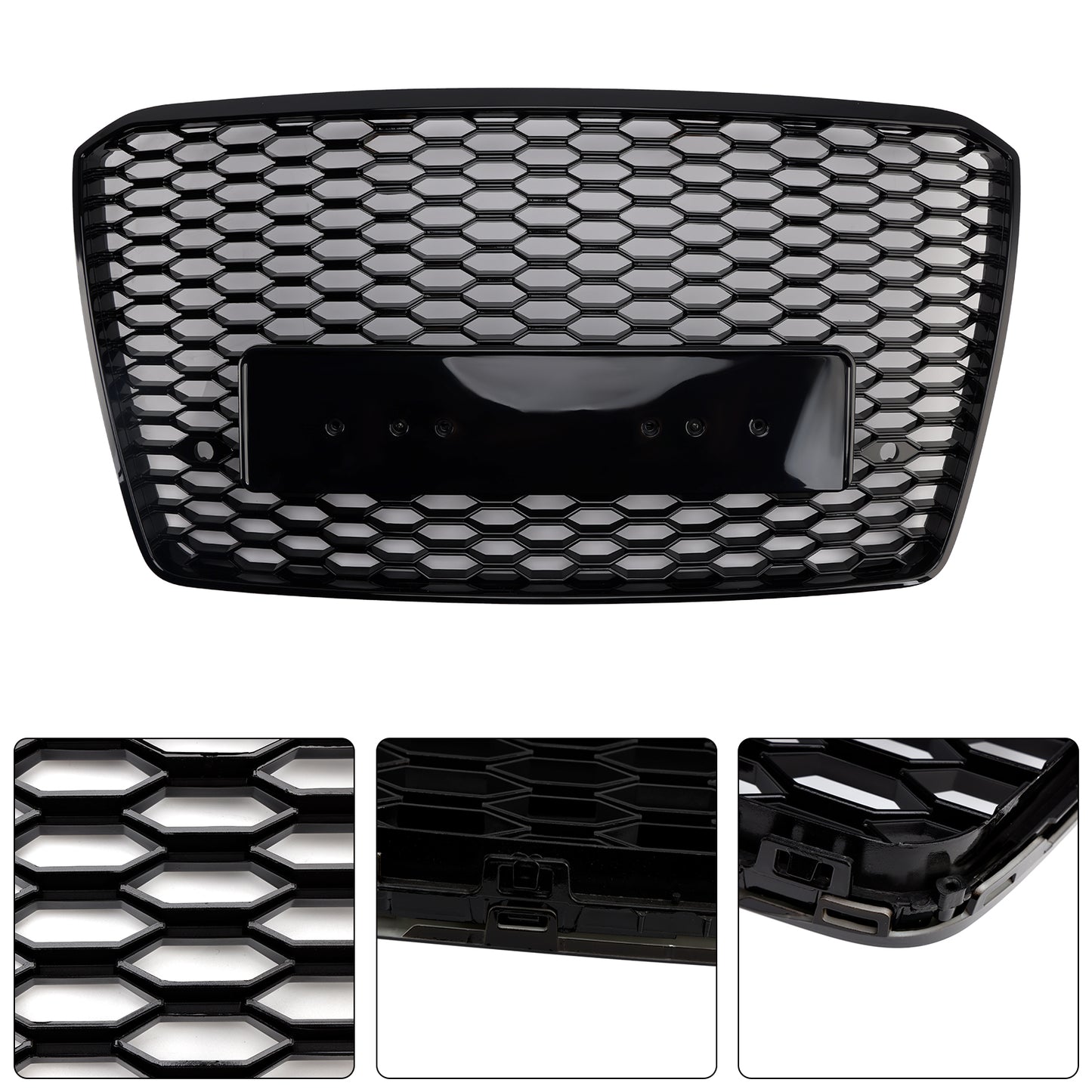 Griglia paraurti anteriore a nido d'ape per Audi A8 S8 RS8 Style 2015-2017 Nera