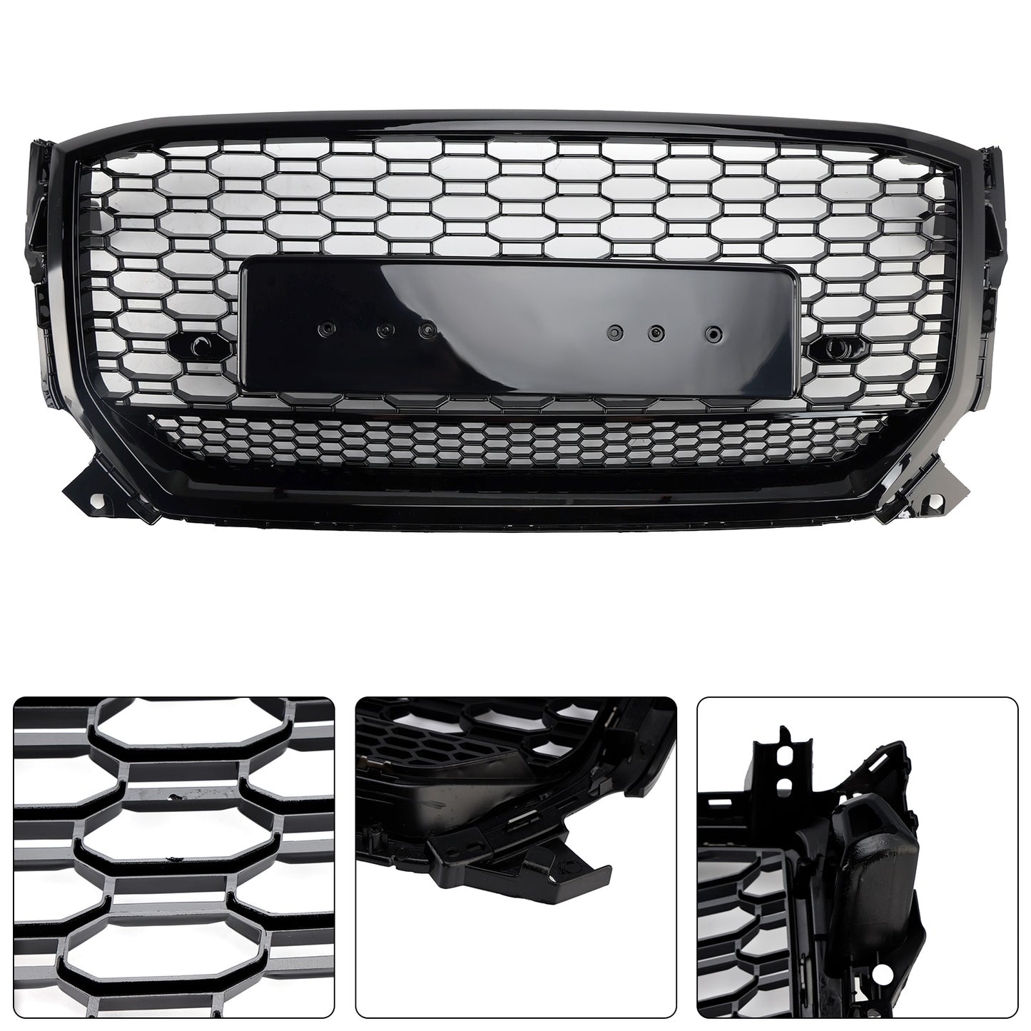 Griglia anteriore a nido d'ape nera lucida Audi Q2 pre-facelift 2016-2020