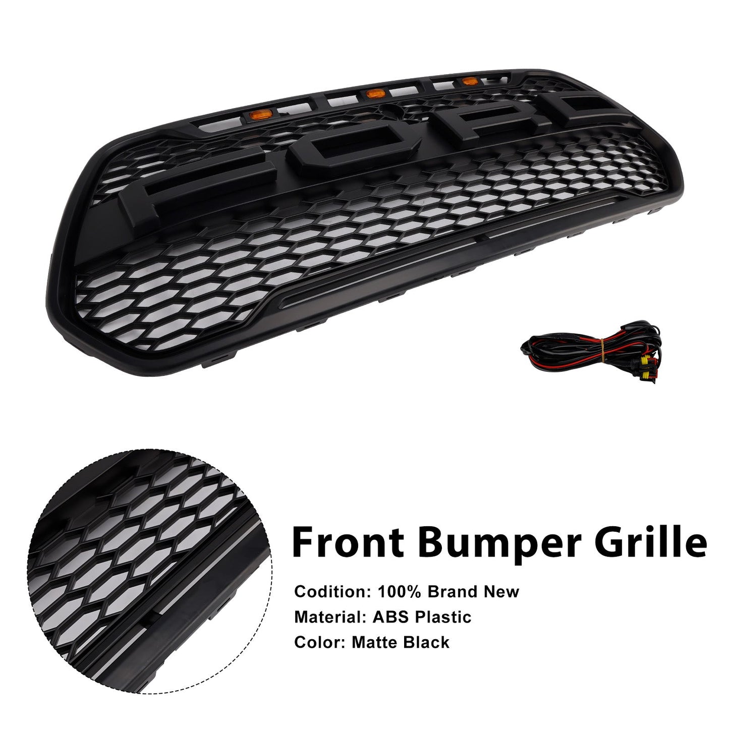 Griglia paraurti anteriore nera Ford Transit 150 250 350 350H 2015-2019