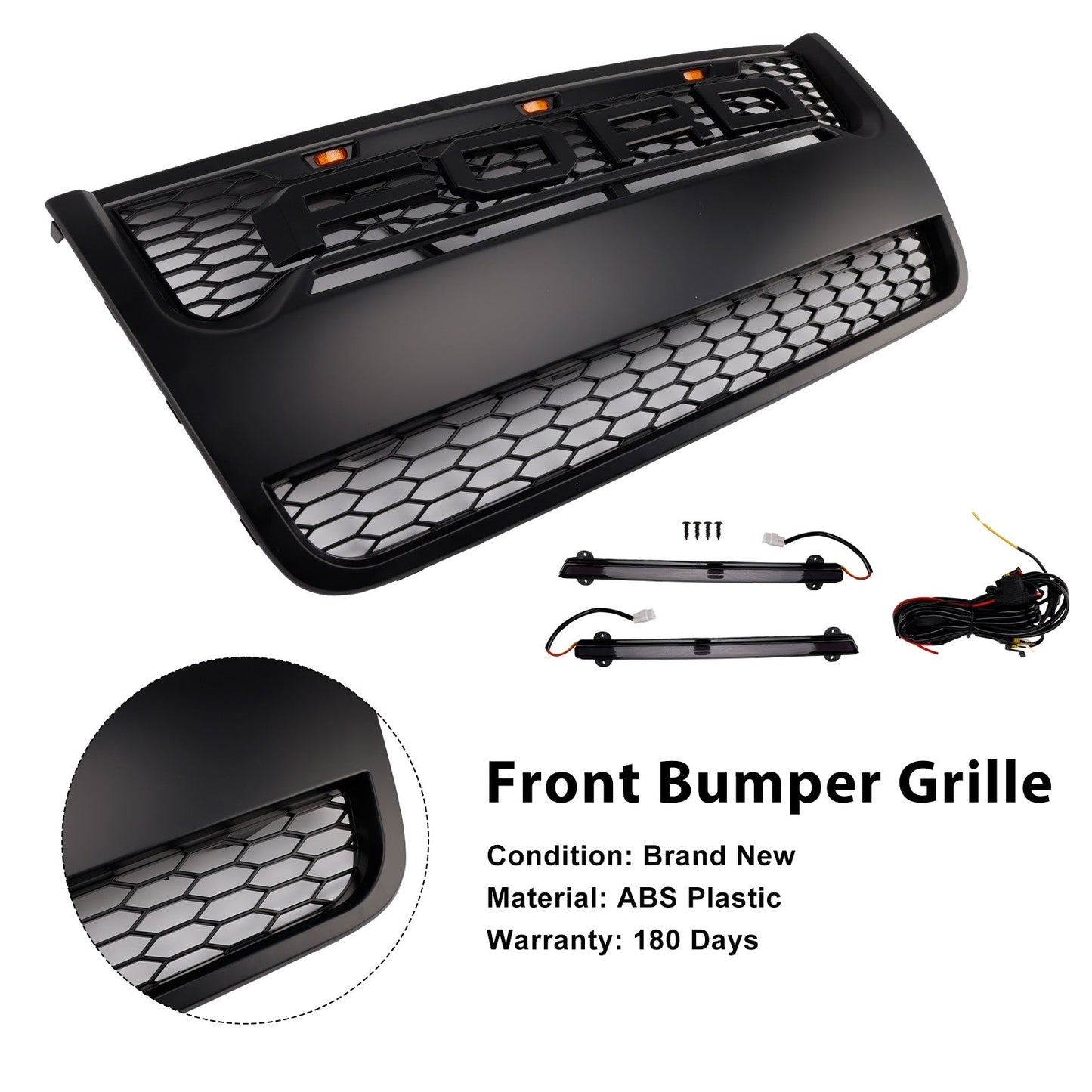 Ford Explorer 2006-2010 con griglia paraurti anteriore superiore nera chiara