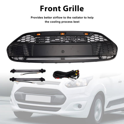 Griglia paraurti anteriore nera Ford Transit Connect 2014-2018 con LED