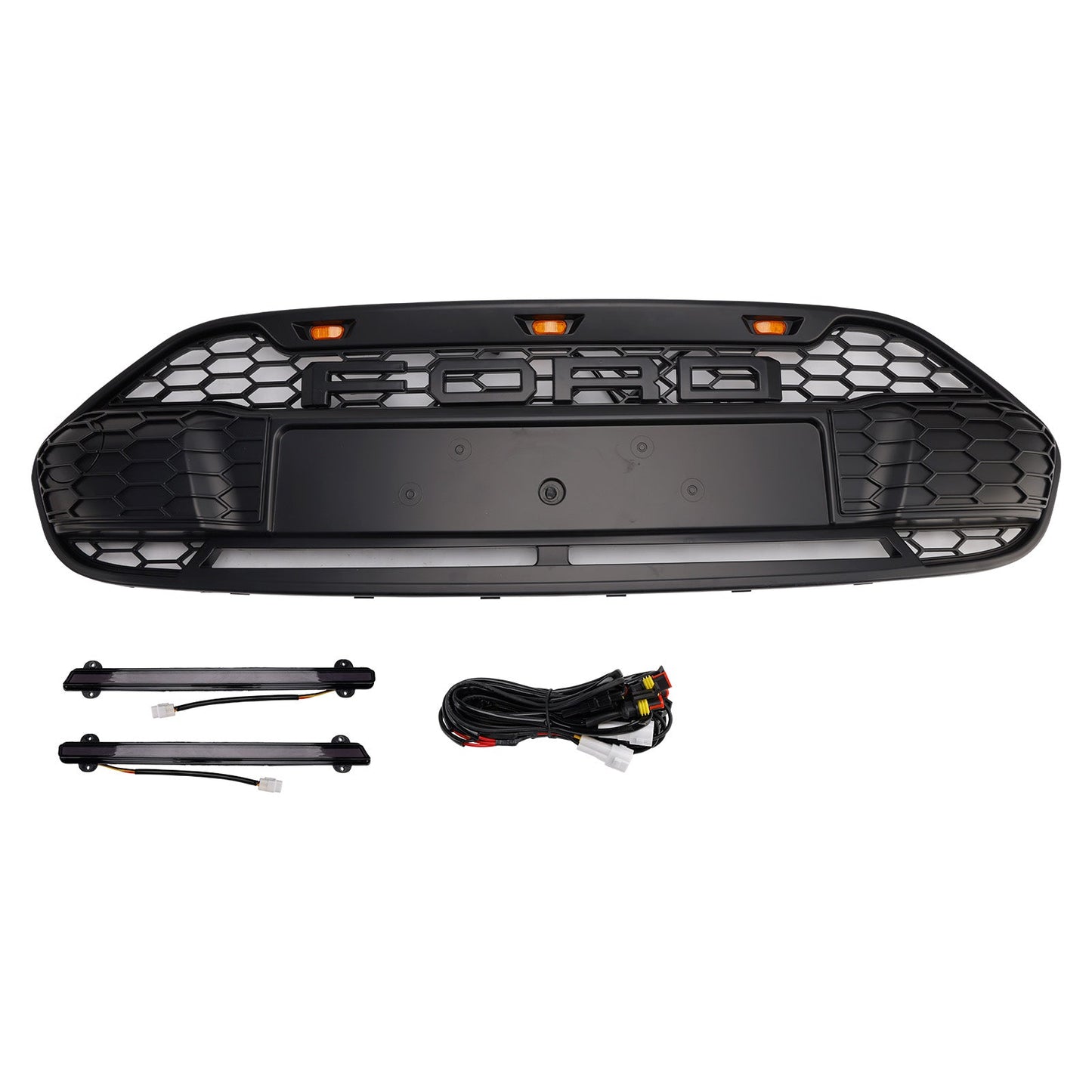 Griglia paraurti anteriore nera Ford Transit Connect 2014-2018 con LED