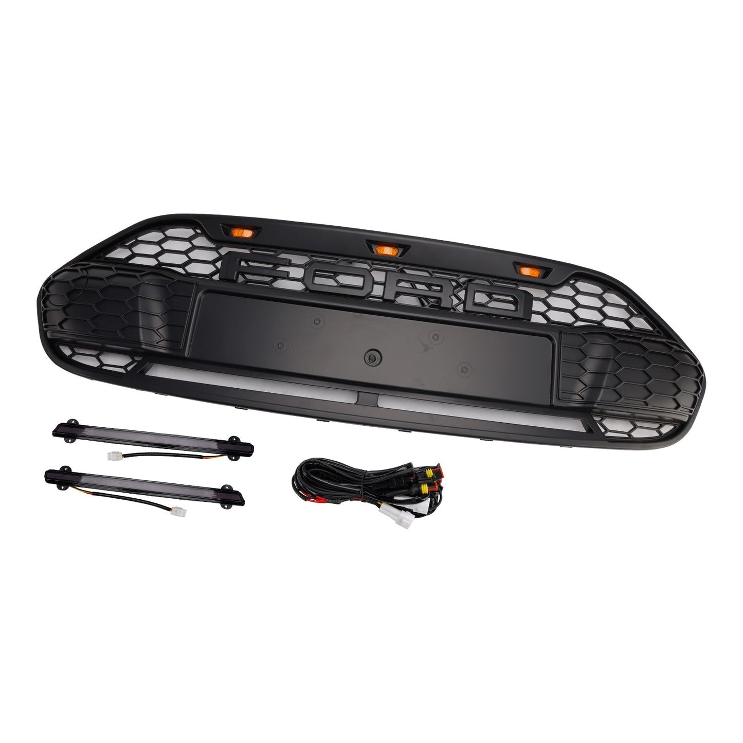 Griglia paraurti anteriore nera Ford Transit Connect 2014-2018 con LED