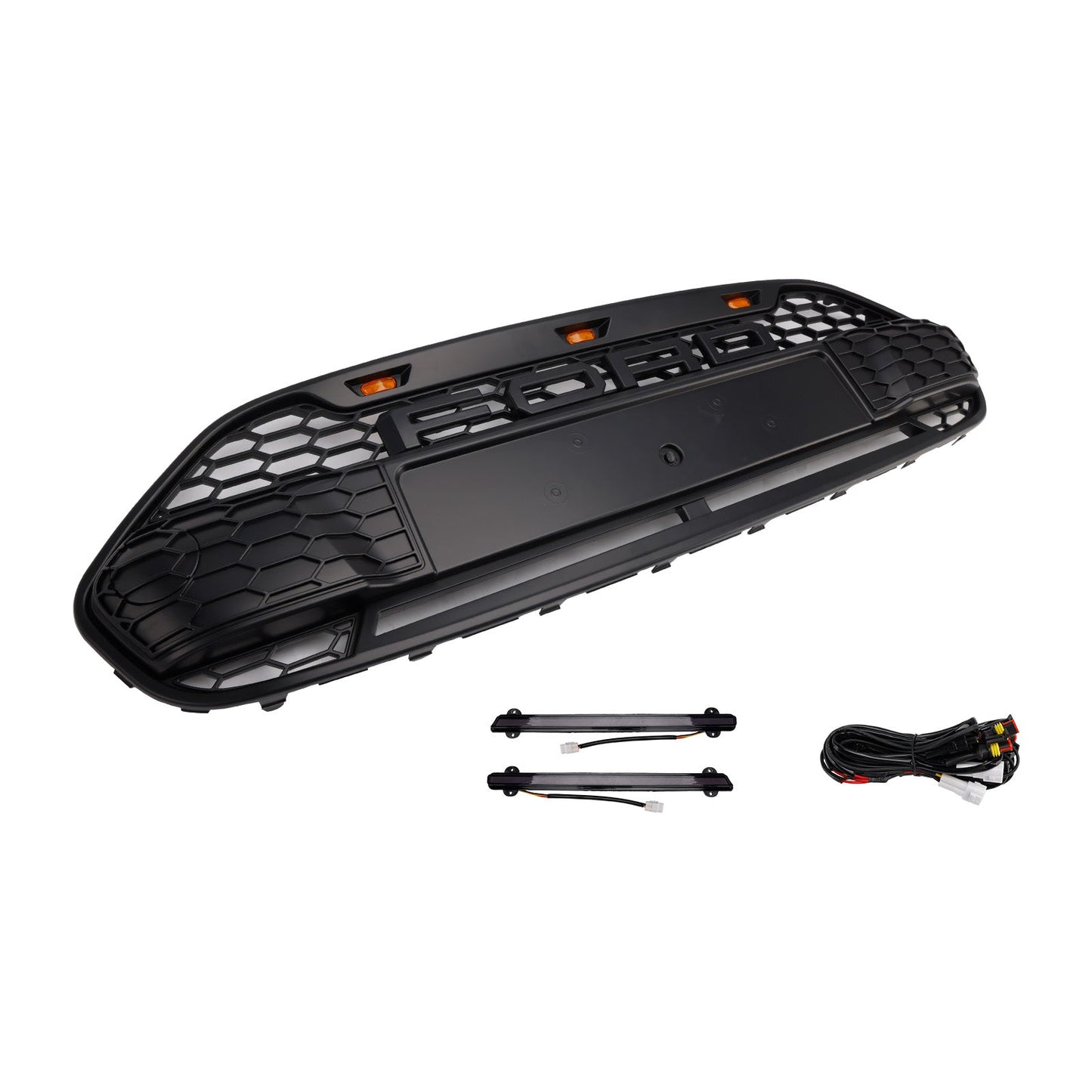 Griglia paraurti anteriore nera Ford Transit Connect 2014-2018 con LED