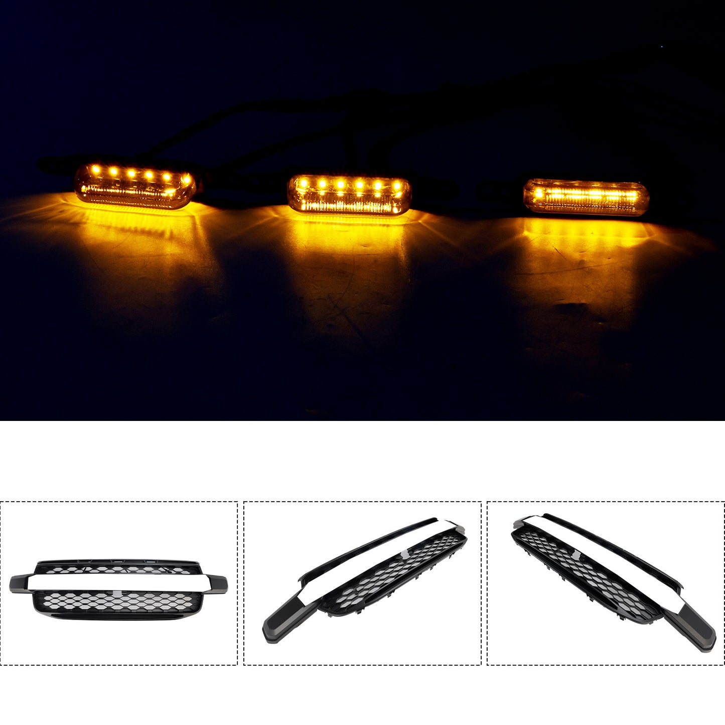 Griglia paraurti anteriore con luce LED gialla Ford Ranger Next Gen Wildtrak 2023-2025