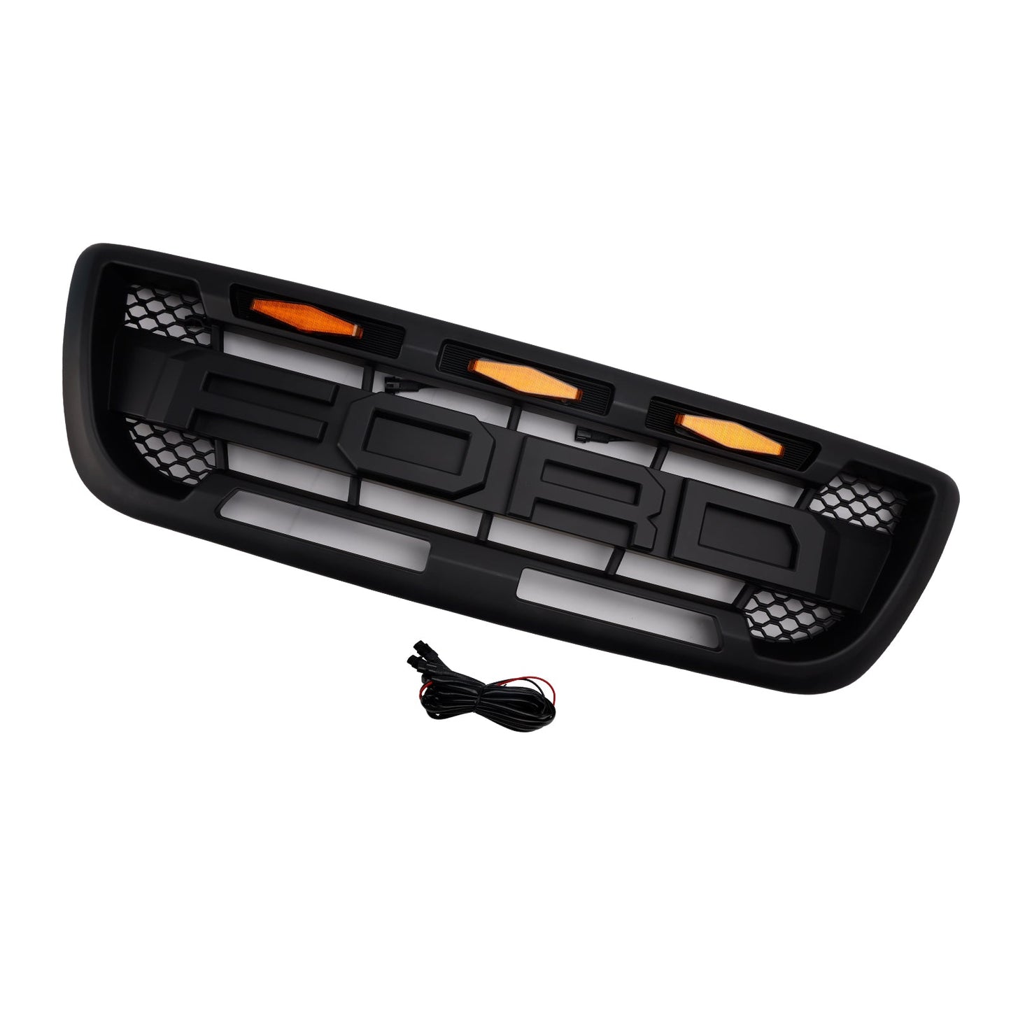 Griglia paraurti anteriore nera opaca Ford Ranger 1998-2000 con luce a LED