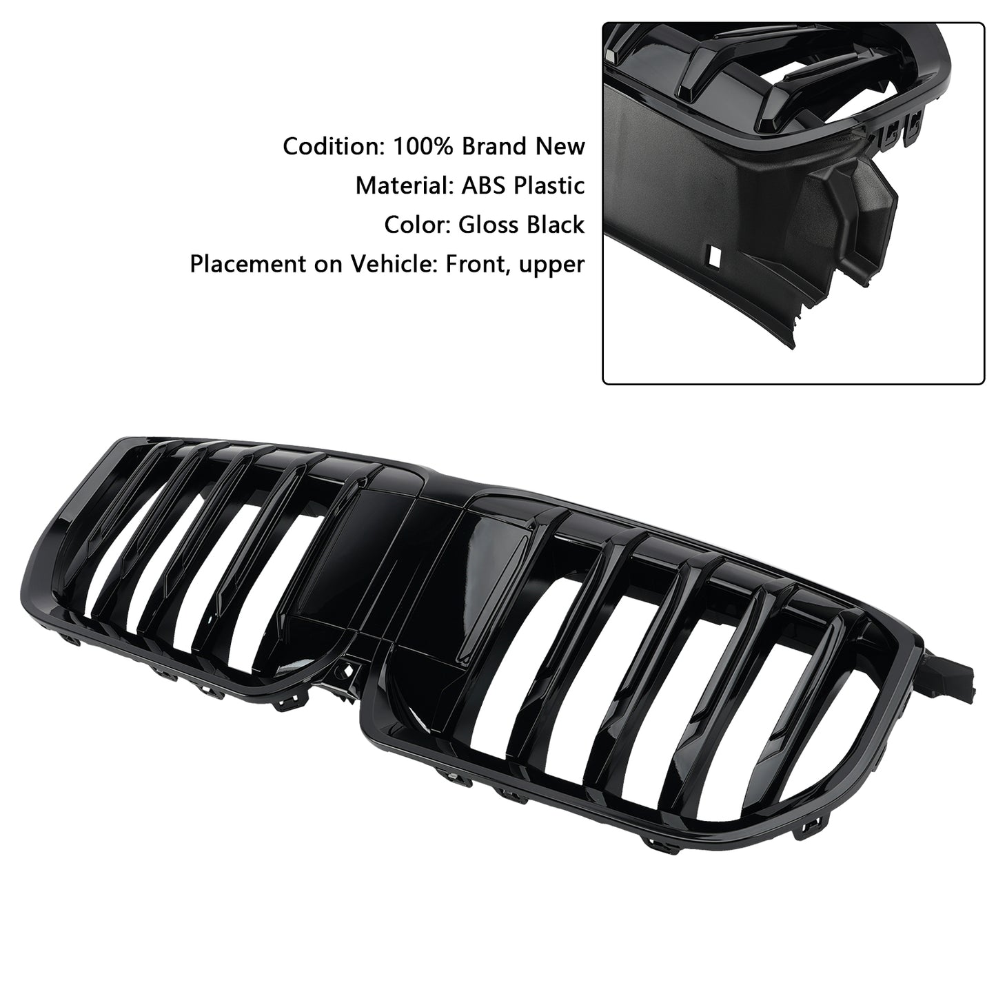 Griglia anteriore a rene per paraurti anteriore BMW X1 U11 U12 2023-2024 nera lucida
