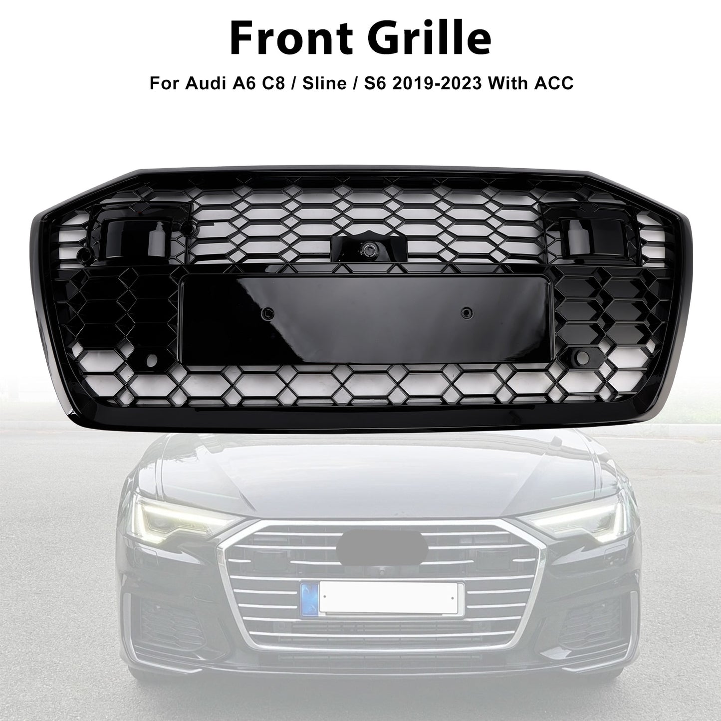 Griglia anteriore a nido d'ape in stile RS6 Audi A6 S6 W/ACC 2019-2023