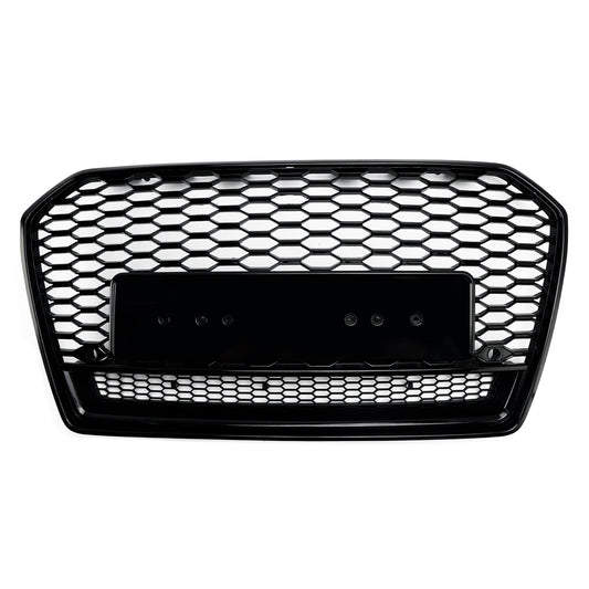 Griglia Frontale a Nido d’Ape Nero Lucido per Audi A6 S6 C7 C7PA 2016-2018 Look RS6