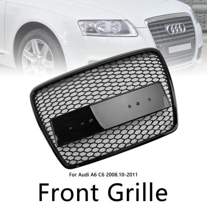 Griglia paraurti anteriore a nido d'ape nera Audi A6 C6 Facelift 2008-2011