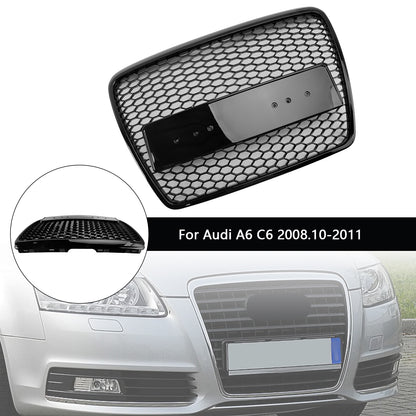 Griglia paraurti anteriore a nido d'ape nera Audi A6 C6 Facelift 2008-2011