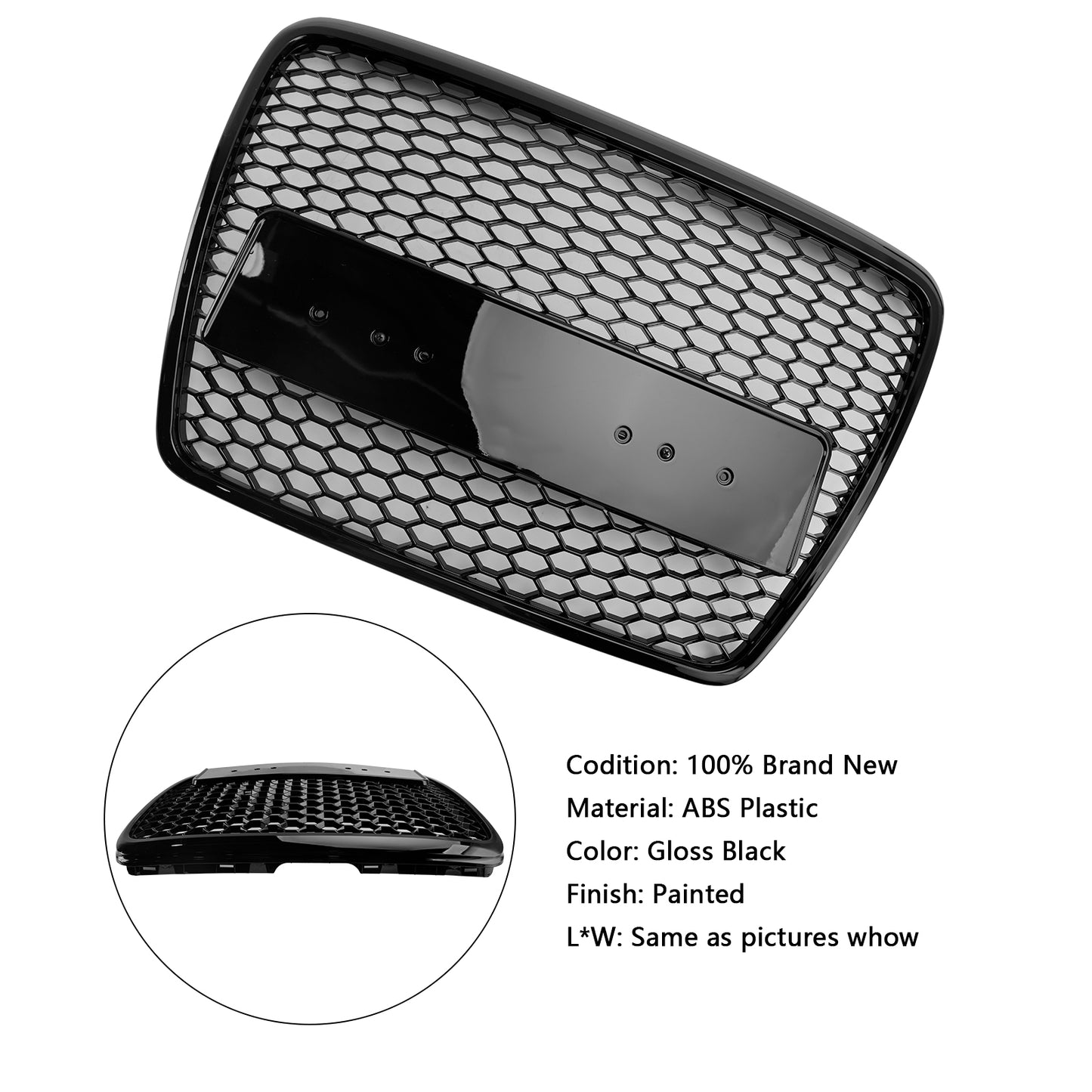 Griglia paraurti anteriore a nido d'ape nera Audi A6 C6 Facelift 2008-2011