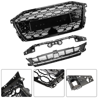 Griglia sostitutiva nera a nido d'ape per paraurti anteriore stile Audi A3/A3 Sline/S3 RS3 2020-2024