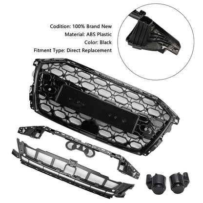 Griglia sostitutiva nera a nido d'ape per paraurti anteriore stile Audi A3/A3 Sline/S3 RS3 2020-2024