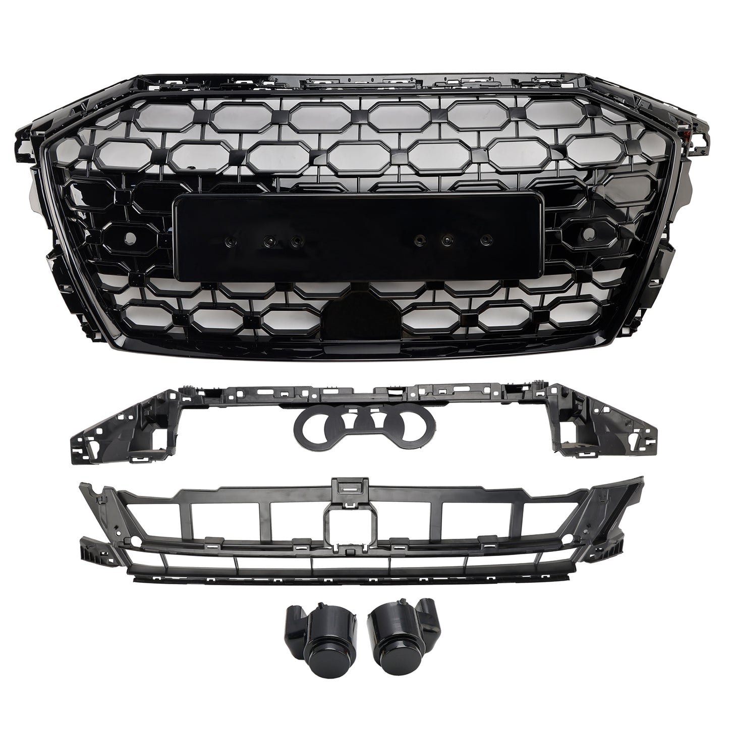 Griglia sostitutiva nera a nido d'ape per paraurti anteriore stile Audi A3/A3 Sline/S3 RS3 2020-2024