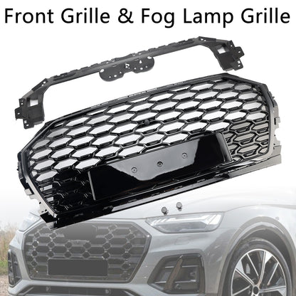 Griglia paraurti anteriore Audi Q5 2021-2025 griglia a nido d'ape e copertura fendinebbia
