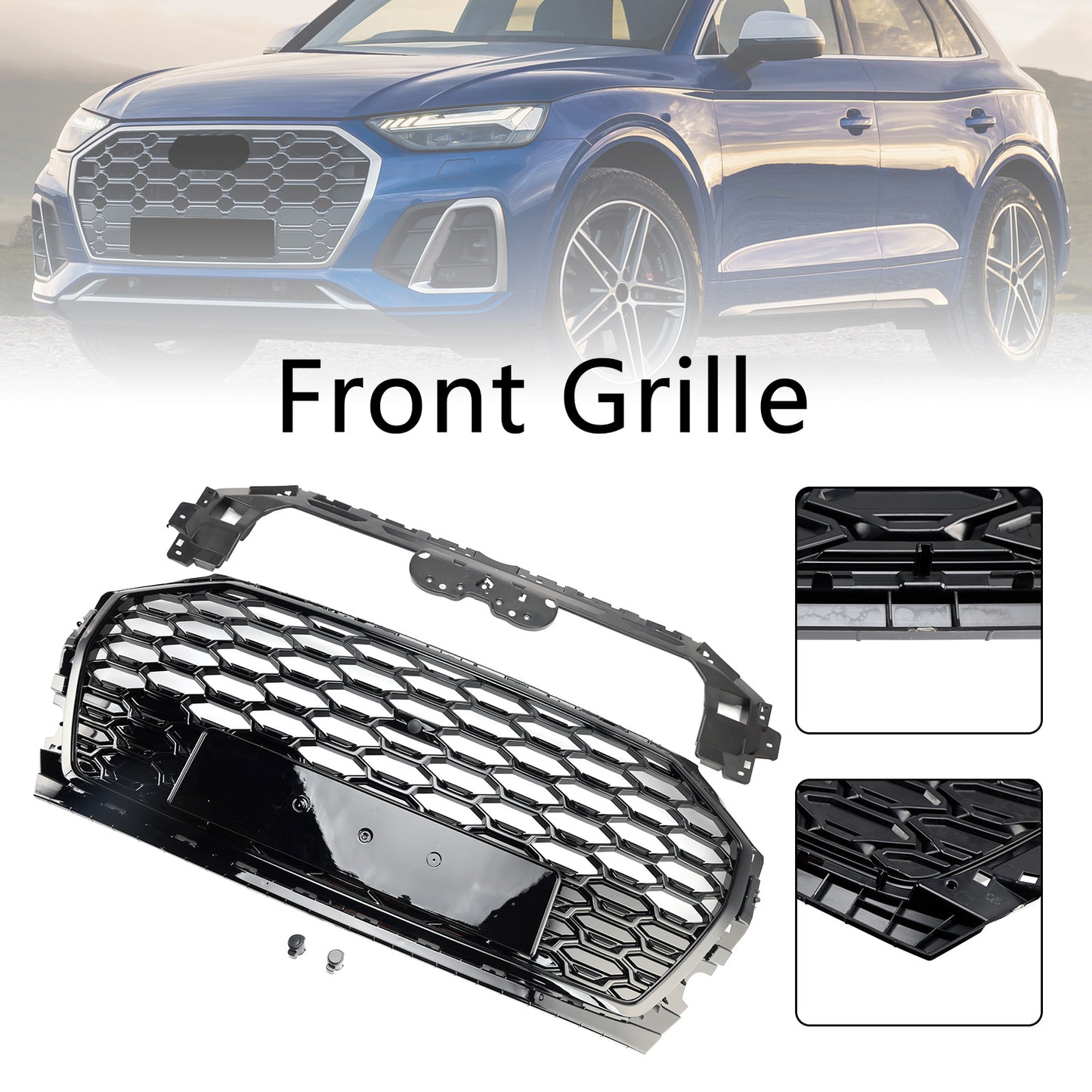 Griglia paraurti anteriore Audi Q5 2021-2025 griglia a nido d'ape e copertura fendinebbia