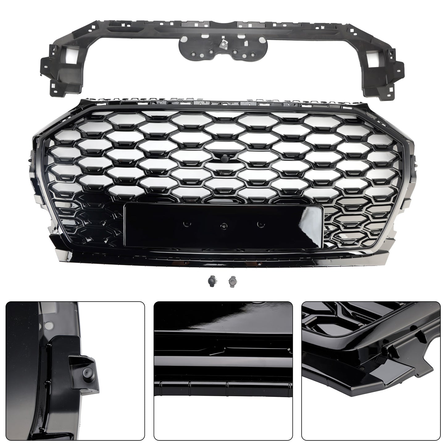 Griglia paraurti anteriore Audi Q5 2021-2025 griglia a nido d'ape e copertura fendinebbia