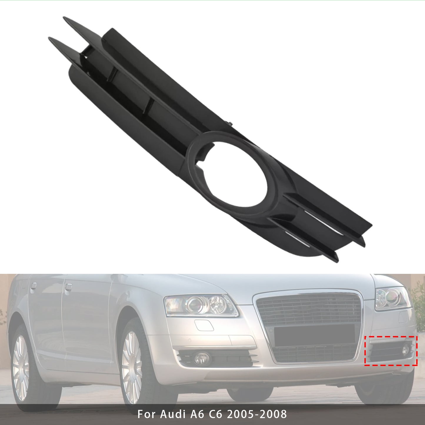 Griglia di copertura del fendinebbia lato sinistro per Audi A6 C6 2005-2008 4F0807681A